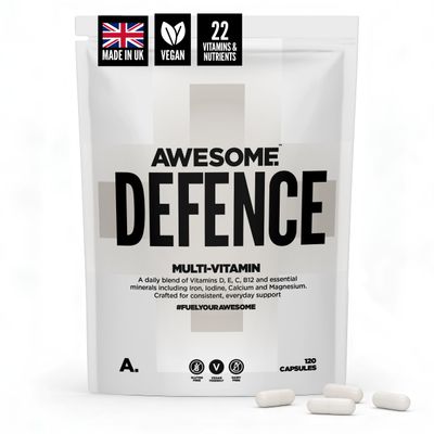 Awesome Health Defence - Vegan Multivitamin Tablets Multi-Vitamin & Multinutrient Supplement 120 Capsules Vitamin D,C,E Immune Support, Antioxidant Protection Vegan Supplement