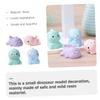 Cabilock 4pcs Dinosaur Ornaments Resin Mini Dinosaur Statues Car Adornment for Boys and Girls Arts Crafts Figures view 3