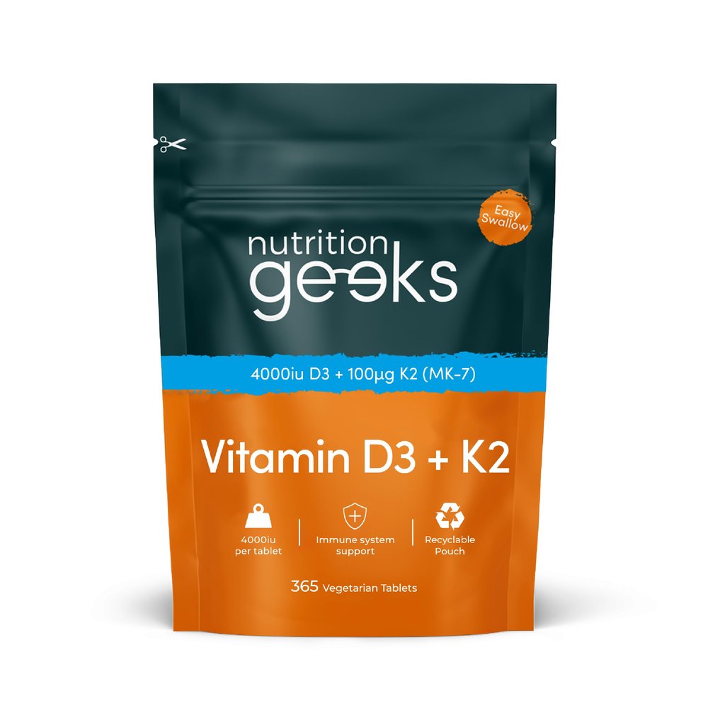 Vitamin D3 4000 iu & Vitamin K2 MK7 100g - 1 Year Supply, 365 Easy-Swallow Vitamin D3 K2 Tablets, 1-A-Day High Strength Vegetarian D3 and K2 Vitamin Supplements, UK Made Vitamin D Tablets