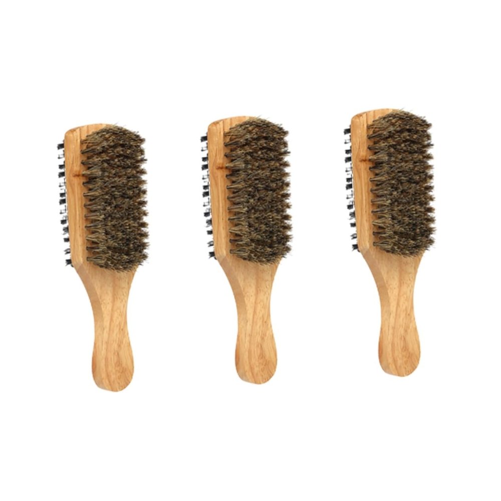 DOITOOL 3pcs Professional Men's Double-sided Boar Bristle Beard Brush Portable Styling Tool for Beard Care