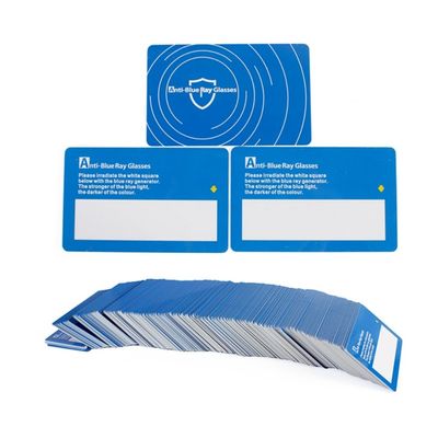 100 PCS Professional Anti-Blue Light Test Card PVC Material eyeglasses lense test tool
