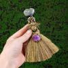 PUCHEN Witch Altar Broom | Natural Small Wiccan Ritual Broom, Miniature Home Decor, Crystal Wand Points, Keychain Craft Pendant, Wall Decor view 3