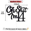 Black Glitter Oh I'm 14 Cake Topper, Happy 14th Birthday/Level 14 Unlocked/Holy You're 14, Funny 14th Birthday Party Decorations Supplies view 2