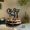 Black Glitter Oh I'm 14 Cake Topper, Happy 14th Birthday/Level 14 Unlocked/Holy You're 14, Funny 14th Birthday Party Decorations Supplies view 3
