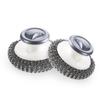2Pcs Stainless Steel Scrubber with Handle, Steel Wool Scrubber Tool for Cleaning Dishes, Scrubbing Scouring Brush Pad for Kitchen Pots, Pans, Sink view 1