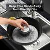 2Pcs Stainless Steel Scrubber with Handle, Steel Wool Scrubber Tool for Cleaning Dishes, Scrubbing Scouring Brush Pad for Kitchen Pots, Pans, Sink view 2