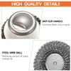 2Pcs Stainless Steel Scrubber with Handle, Steel Wool Scrubber Tool for Cleaning Dishes, Scrubbing Scouring Brush Pad for Kitchen Pots, Pans, Sink view 3