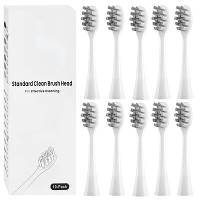 10 Pack Toothbrush Heads Compatible with Oclean Electric Toothbrush, Replacement Brushes Suitable for Oclean One, Flow, X Pro, X Pro Elite, X Pro Digital, X Lite, X10, X Ultra, Air2, F1 etc. (White)