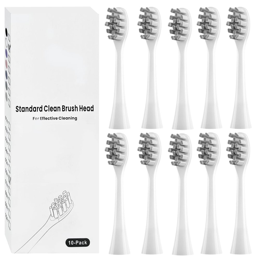 10 Pack Toothbrush Heads Compatible with Oclean Electric Toothbrush, Replacement Brushes Suitable for Oclean One, Flow, X Pro, X Pro Elite, X Pro Digital, X Lite, X10, X Ultra, Air2, F1 etc. (White)
