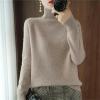 CBLdF Women's Jumper Turtleneck Pullover Fall Women Casual Long-Sleeved Loose Pullover Women's Top- Blue-M view 4