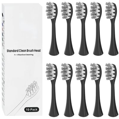 10 Pack Replacement Brush Heads Compatible with Oclean Electric Toothbrush Heads for Oclean Spark, Flow, X Pro, X Pro Elite, X Pro Digital, X Lite, X10, X Ultra, Air2, F1 (Black)