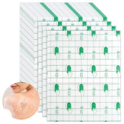 20Pcs Clear Adhesive Skin Covers, 12x10CM Transparent Bandage Waterproof, Tattoo Aftercare Bandage, Stretch Adhesive Second Skin Film Bandages fo Dressing Swimming Shower
