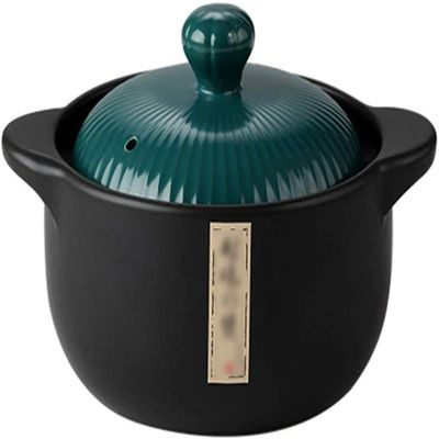 Ceramic Casserole Dishes Household Small,Heat-resistant Soup Casserole,Kitchen Gas Casserole,Special Stone Pot For Yellow Stewed Chicken Claypot Rice(Size:4.2L,Color:Blue) (Yellow 2.3L) (Blue 2.3 (Gre