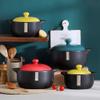 Ceramic Casserole Dishes Household Small,Heat-resistant Soup Casserole,Kitchen Gas Casserole,Special Stone Pot For Yellow Stewed Chicken Claypot Rice(Size:4.2L,Color:Blue) (Yellow 2.3L) (Blue 2.3 (Gre view 3