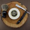 Haryali London Shaving Kit - 3 Pc Shaving Kit - Cut Throat Razor - Super Badger Hair Shaving Brush - Shaving Soap - Unique Shaving Set as a Gift Set - Black Color view 2