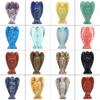 3" Angel Figurine Natural Gemstone Carved Crystal Stone Lucky Crafts Home Room Desk Decoration Statue Gift 1pc (Color : Clear Quartz) view 2