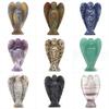 3" Angel Figurine Natural Gemstone Carved Crystal Stone Lucky Crafts Home Room Desk Decoration Statue Gift 1pc (Color : Clear Quartz) view 3