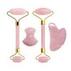 Home Collections Natural Gouache Scraper Jade Roller Rose Quartz Massage Roller Gouache Scraper Pink Crystal Facial Scraper Jade Facial Roller,Type D view 1