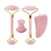 Home Collections Natural Gouache Scraper Jade Roller Rose Quartz Massage Roller Gouache Scraper Pink Crystal Facial Scraper Jade Facial Roller,Type D view 3