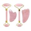 Home Collections Natural Gouache Scraper Jade Roller Rose Quartz Massage Roller Gouache Scraper Pink Crystal Facial Scraper Jade Facial Roller,Type D view 4