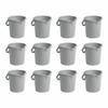 10l Litre Silver Multipurpose Storage Bucket High Grade Plastic Cleaning Bucket - Pouring Lip, Ergonomic Handle & Measuring Scale - Durable/space Saver Ideal for Cleaning Gardening Kitchen (Set of 12) view 1