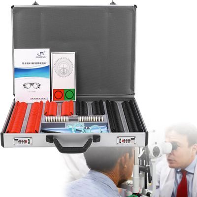 266 pcs Optical Trial Lens Set Optometry Kit, Metal Rim Case Kit Set Trial Frame Optometry Optician Test, Aluminum Case Optometry Optical Instrument with Optometry Test Trial Frame