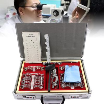 104 Piece Trial Lens Set Includes Trial Glasses Trial Frame, Optical Lens, Optometry Lens, Optometry Box, Trial Lens Equipment, Ophthalmic Test Case Lenses with Aluminum