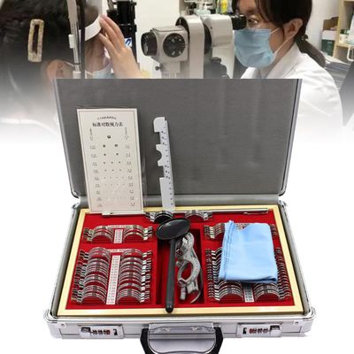 104 Pieces Optical Test Lenses Set, Optical Lens Optometry Rim case Evidence Box Aluminum Rim kit