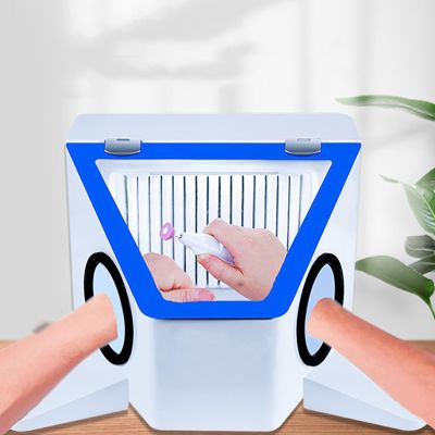 McbeAn Dental Lab Dust Box, Lab Sandblasting Dust Box with Hand Rest, Shadowless Lamp Design, Large Window, Silent and Energy-saving, for Dentures, Jewelry, Jade Carving