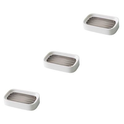 IMIKEYA 3pcs Soap Case Double Layer Draining Tray Wall Mount Soap Holder Perfect for Shower Bathroom Kitchen