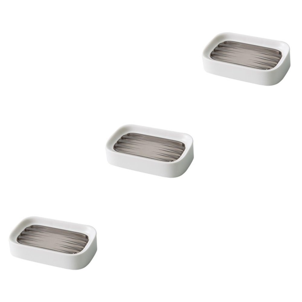 IMIKEYA 3pcs Soap Case Double Layer Draining Tray Wall Mount Soap Holder Perfect for Shower Bathroom Kitchen