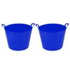 2 X BLUE 42L Litre Robust Versatile Multipurpose Large Flexi Tub Garden Home Flexible Plastic Storage Container Bucket Tub Trugs Animal Feeding Tub - MADE IN UK view 1