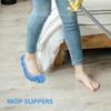 HOMSFOU Microfiber Floor Cleaning Mop Slippers 2 Pack Reusable Mopping Shoes Covers Elastic Fit for Men Women Kids Dust Mop Socks for Home and Car view 3