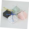 Mobestech 20pcs Pyramid Candy Boxes Wedding Favor Sweets Box for Party Favors Pyramid Shape Wedding Candy Case Light Confectionary for Boys and Girls view 3