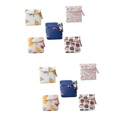 GLEAVI 10pcs Sanitary Towel Pouch for Women Portable Travel Beach Bag Buckle Outdoor Diaper Bag for Girls