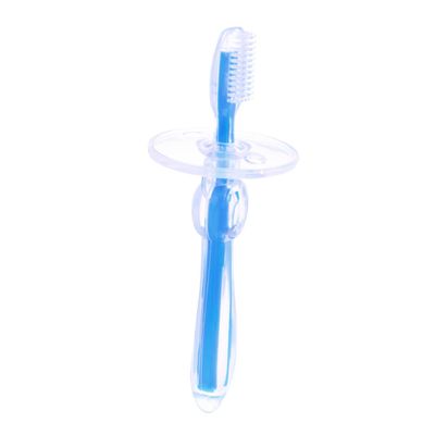 Mobestech Silicone Toothbrush for Oral Cleaning Blue Training Tool for Boys and Girls Teeth Cleaning