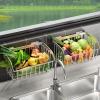 Countertop Fruit Basket Wire Storage Basket, Stackable Hanging Wall Shelf, Fruit Bathroom Shelves Storage, Fruit And Vegetable Rack In 304 Stainless Steel, Perfect For Fruit, Vegetables, Snacks, Set O view 1
