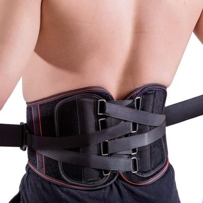 Adjustable Lower Back Brace Men Lumbar Support Belt Women Waist Back Posture Corrector Tummy Tuck Sports Fitness Waist Trainer For Sedentariness, Work, Sports (Color : Black, Size : S)