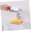 IMIKEYA 2pcs Double Layer Soap Rack Hook Wall Mounted Soap Holder for Bathroom Shower Suction Cup Holder Rack view 2
