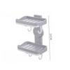 IMIKEYA 2pcs Double Layer Soap Rack Hook Wall Mounted Soap Holder for Bathroom Shower Suction Cup Holder Rack view 3