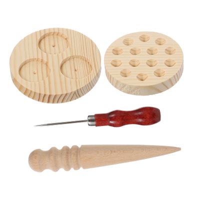 HOMSFOU Household Moxa Cone Mold Wood Moxa Cone DIY Kit Tool Mold 14-Hole Roll Maker