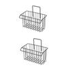Ciieeo 2pcs Iron Wall-mounted Sink Shelf for Bathroom Storage Drain Organizer Rack Black Finish for Small Spaces view 1