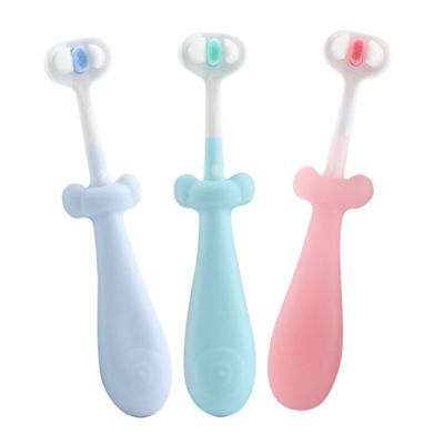 FRCOLOR 3pcs Cute Boy Girl Toothbrush Soft Bristles Slip Handle for Boys and Girls Years Old Manual Toothbrush