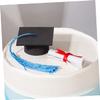 Amosfun 1set Graduation Cake Toppers Doctoral Cap Decor Tassel Bow Tie and Diploma for Graduation Party Celebrations view 2