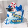 Amosfun 1set Graduation Cake Toppers Doctoral Cap Decor Tassel Bow Tie and Diploma for Graduation Party Celebrations view 3