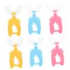 OHPHCALL 6pcs Boys and Girls U Shaped Handheld Toothbrush Soft Silicone Tooth Cleaning Tool for Home Use Random Color view 1