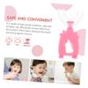 OHPHCALL 6pcs Boys and Girls U Shaped Handheld Toothbrush Soft Silicone Tooth Cleaning Tool for Home Use Random Color view 4