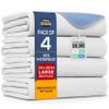 Utopia Bedding (Pack of 4) Waterproof Incontinence Pads Quilted Washable & Absorbent Bed Pad for Adults and Kids 34 x 52 inches (White/Blue), UB04238US view 1