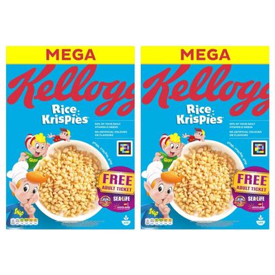 Rice Kispies Cereal - Contains Vitamins D, B6 & B12 - Pack Of 2x660g - By SFG