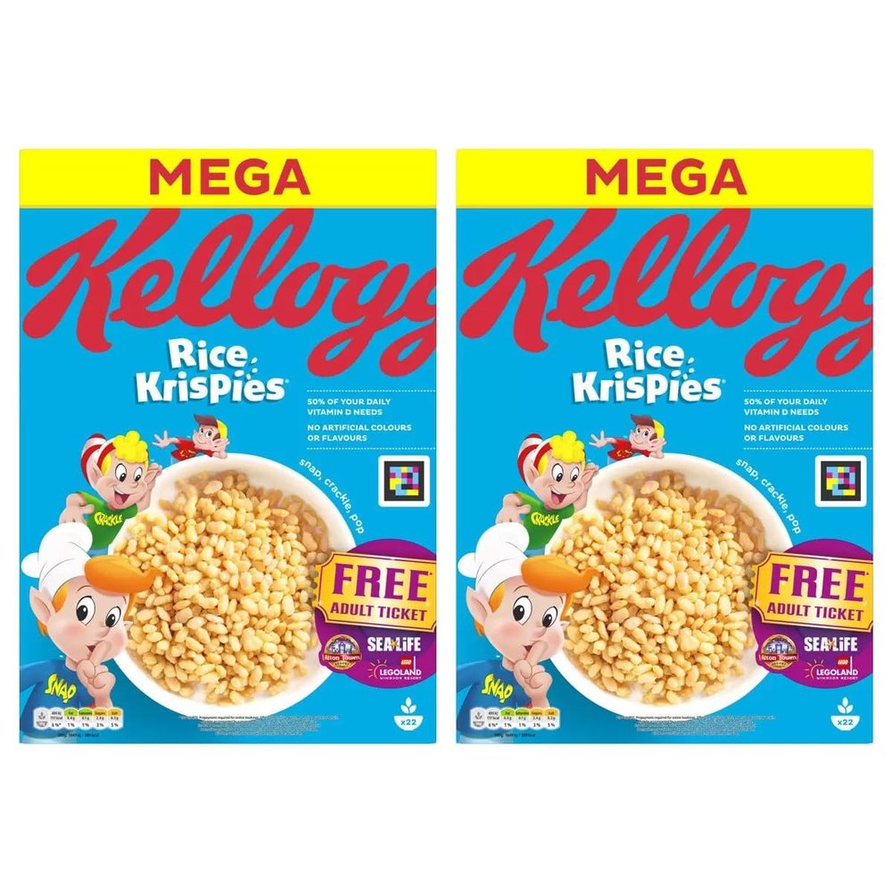 Rice Kispies Cereal - Contains Vitamins D, B6 & B12 - Pack Of 2x660g - By SFG